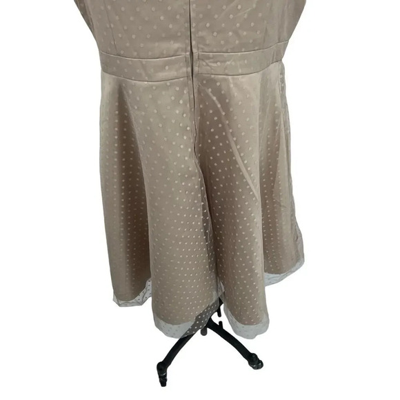 Lindy Bop Leona Almond Polka Dot‎ Mesh Prom Dress Beige Plus Size 3XL - Picture 10 of 12